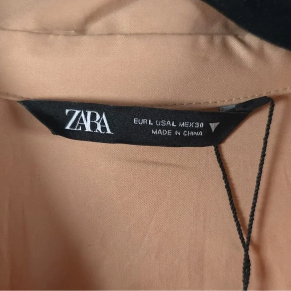 NWT ZARA Shirt-Style CARGO Full Length Oversized Jumpsuit COTTON 7901/216 Sz M&L
